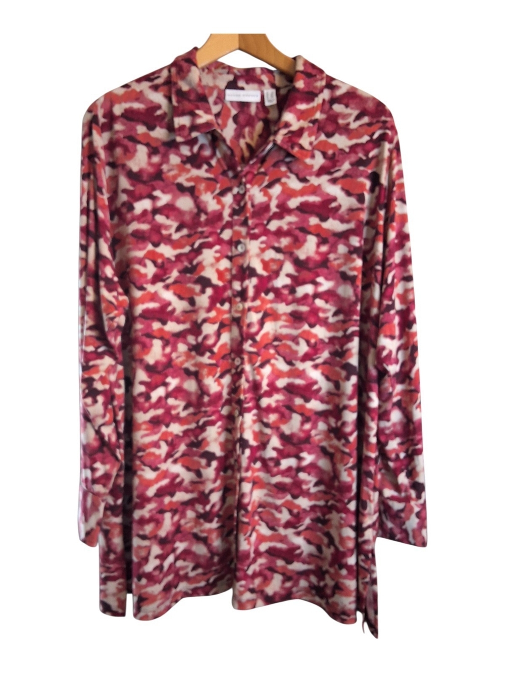 Susan Graver Long Sleeve Dressy Button Down Stretchy Size 2X